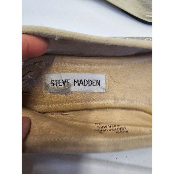 Steve Madden Women's Rudin Bow Ballet Flat Leather Upper Silver Size 6 - Picture 5 of 8